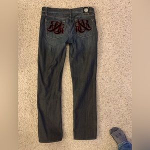 Womens Rock and Republic black denim jeans velvet pocket